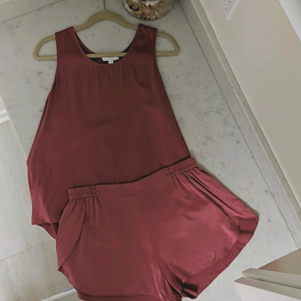 Lunya Washable Silk Sleep Set in Rose Petal